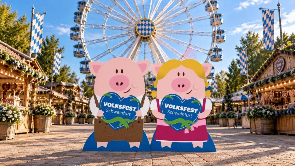 Schweinfurt Volksfest mit süßen Schweinchen